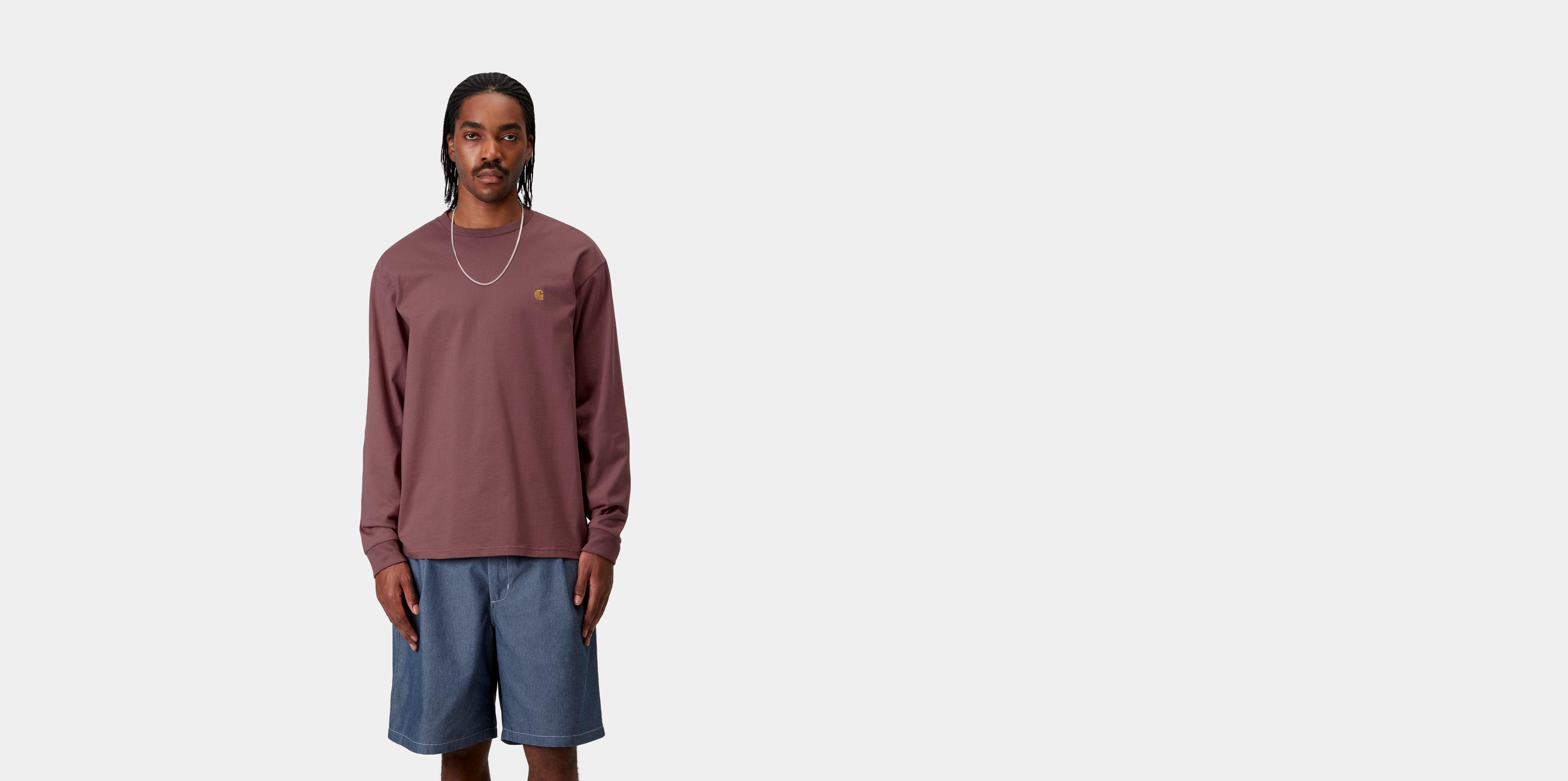 Carhartt WIP Long Sleeve Chase T-Shirt em Rosa